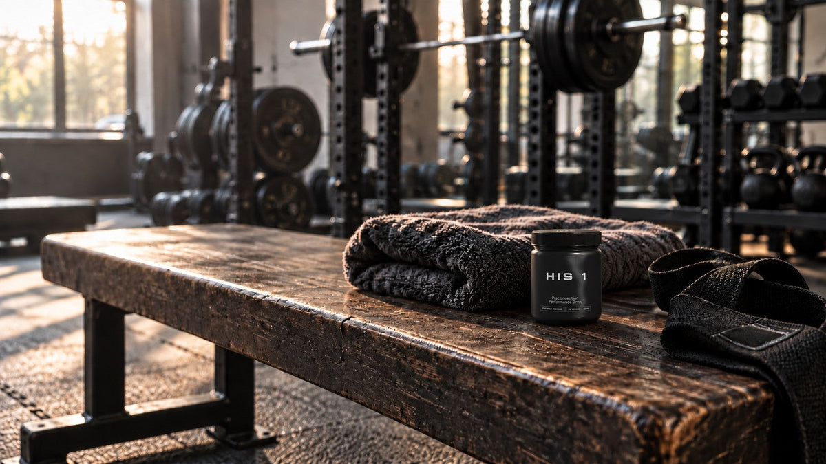 HIS 1 on a gym bench